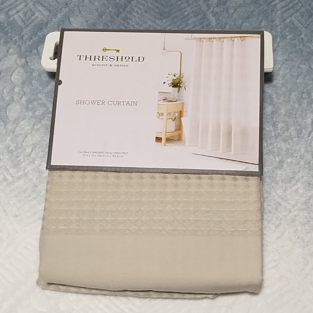 Gray Waffle Shower Curtain 72" x 72" by Threshold. NWT.